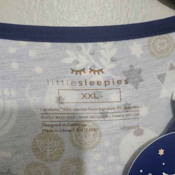 Little Sleepies Blue Pajama Top Size XXL New With Tags - Picture 3 of 6